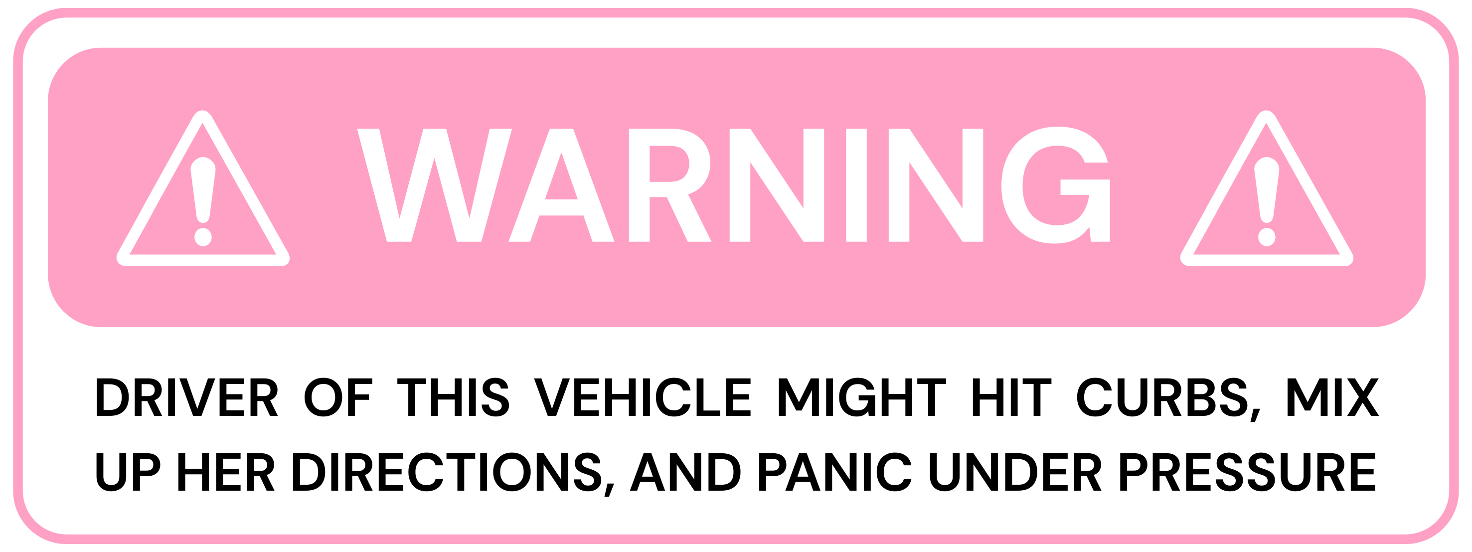WARNING: Nervous Driver Sticker
